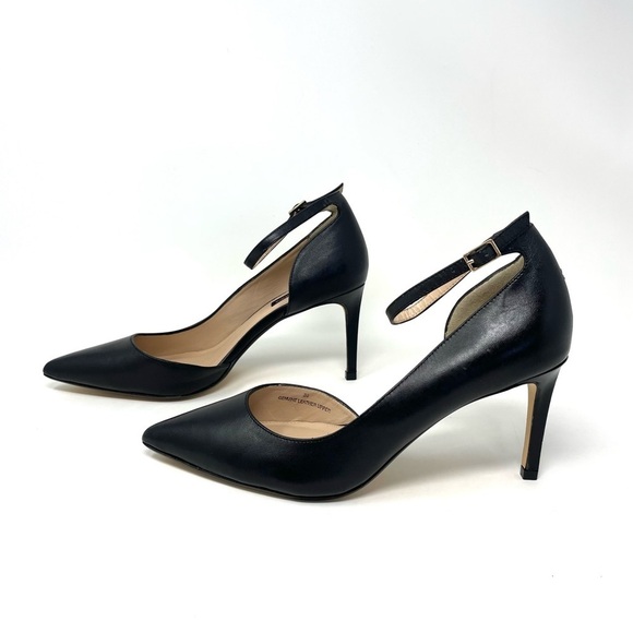 Town Shoes d'Orsay Black Leather Stiletto Heels Size 39 - Picture 4 of 14